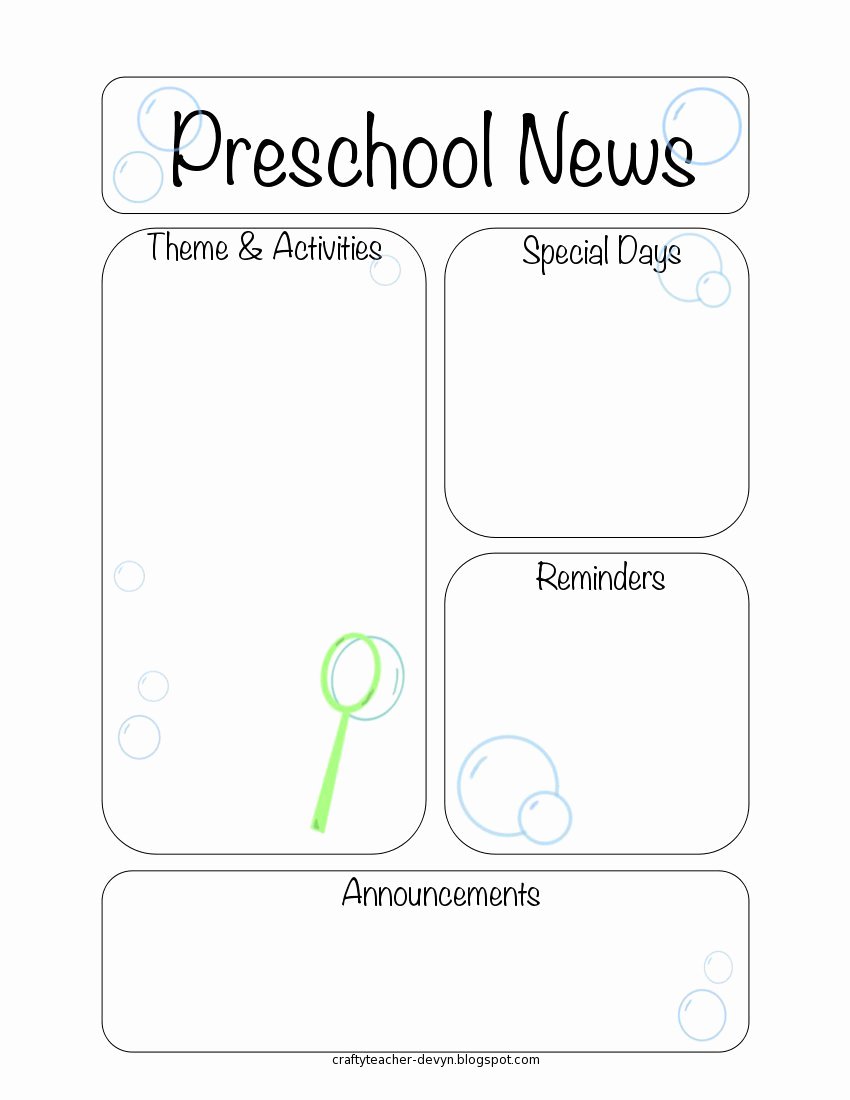 Preschool Newsletter Template Free Luxury Newsletter Templates