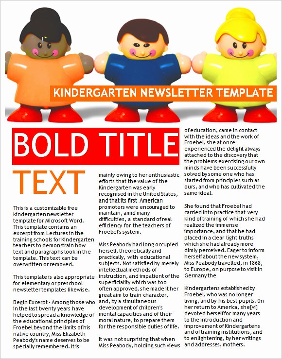 Preschool Newsletter Templates Free Elegant 10 Sample Kindergarten Newsletter Templates