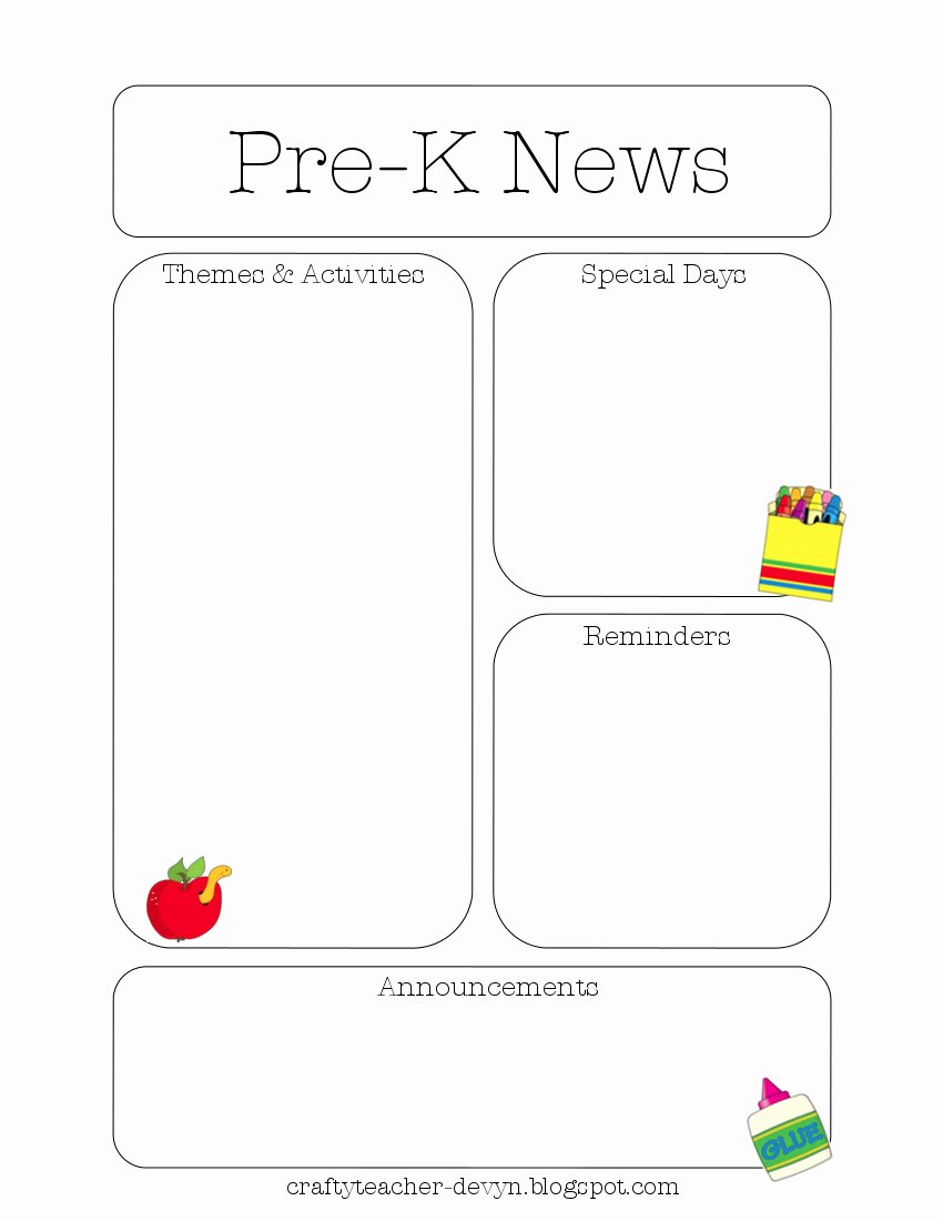 Preschool Newsletter Templates Free Elegant Newsletter Templates