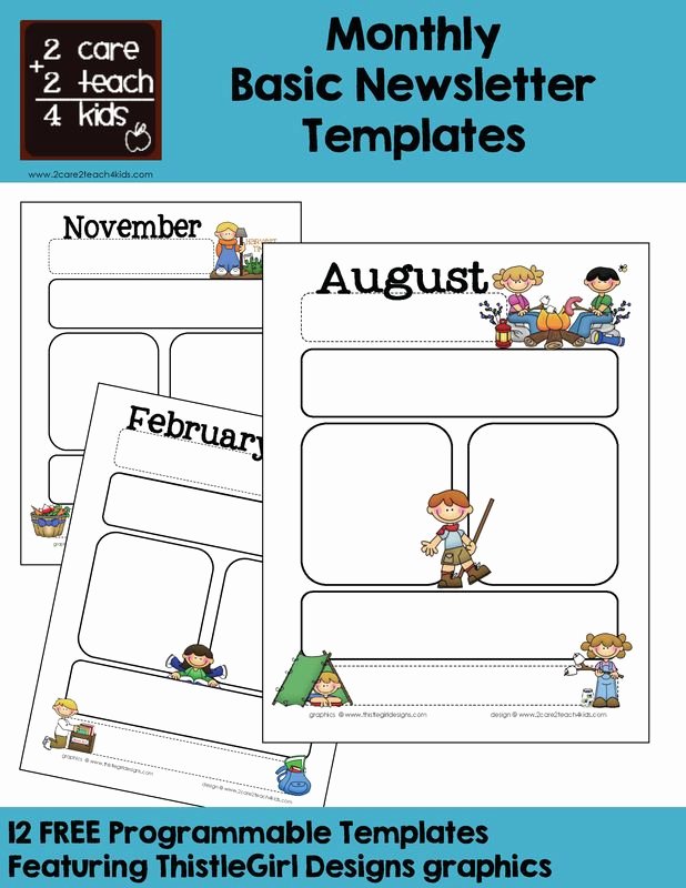 Preschool Newsletter Templates Free New Monthly Templates Calendars Pinterest