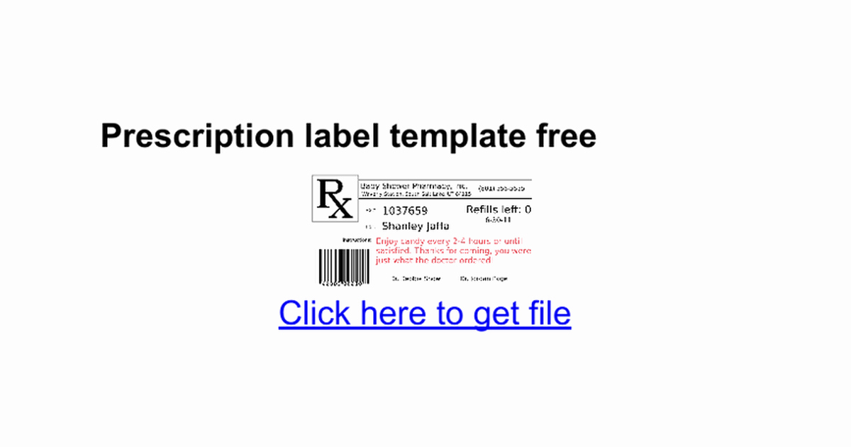 Prescription Bottle Label Template Awesome Prescription Label Template Free Google Docs