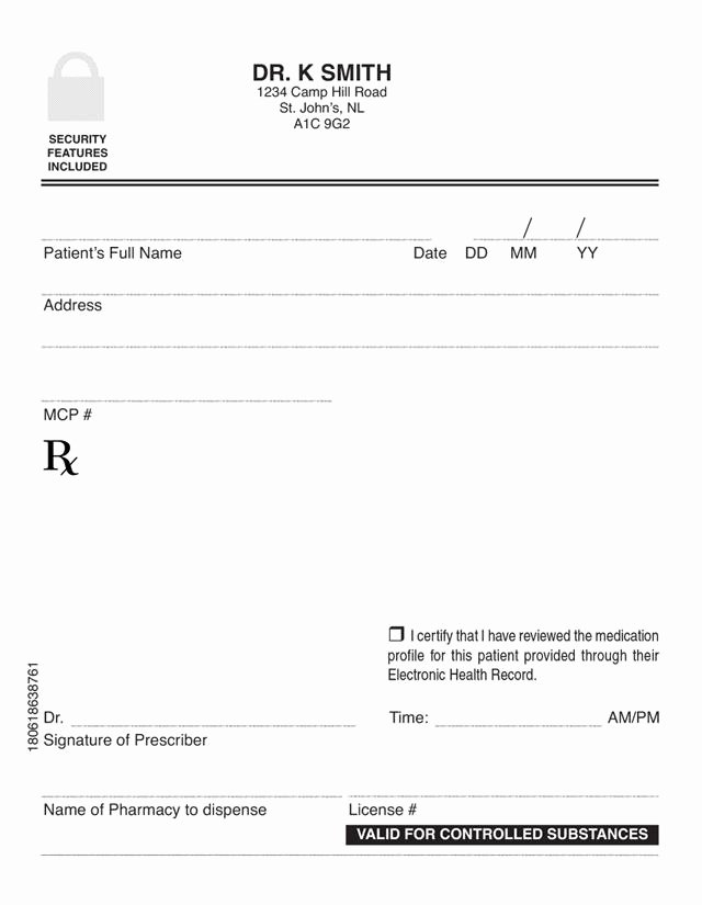 Prescription Pad Template Microsoft Word Unique Tamper Resistant Drug Pad Program