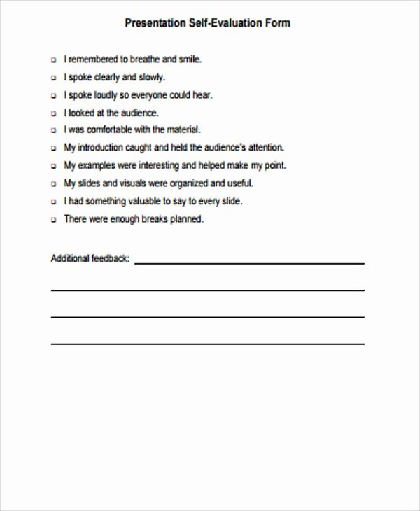 Presentation Feedback form Templates Awesome Sample Presentation Evaluation form 9 Examples In Word Pdf