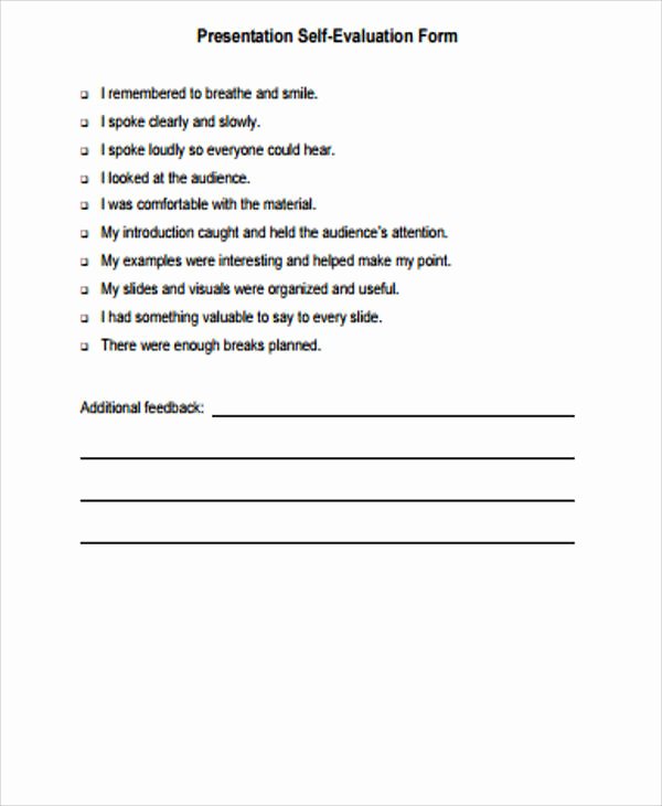 Presentation Feedback form Templates Awesome Sample Presentation Evaluation form 9 Examples In Word Pdf