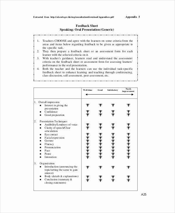 Presentation Feedback form Templates Elegant Sample Presentation Feedback form 10 Examples In Word Pdf