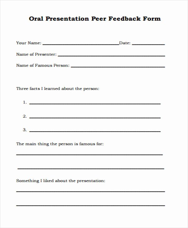 Presentation Feedback form Templates Inspirational 17 Presentation Feedback form Templates