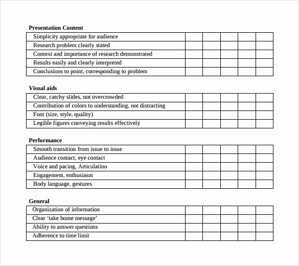 Presentation Feedback forms Luxury Presentation Evaluation forms – 8 Free Samples Examples