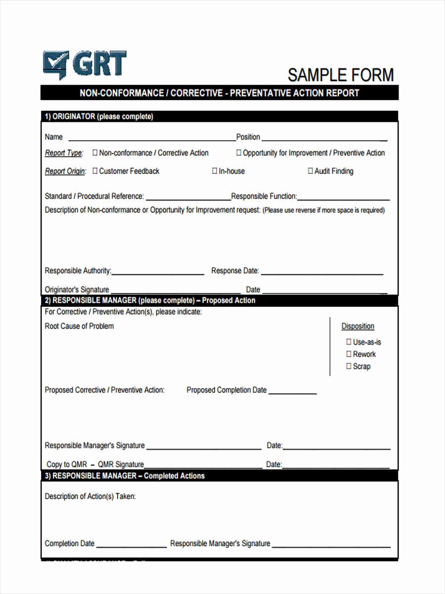 Preventive Action form Best Of Preventive Action form 6 Free Documents In Word Pdf