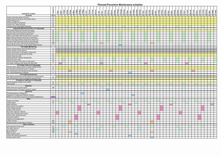 Preventive Maintenance Excel Template Beautiful Preventive Maintenance Schedule Template Excel