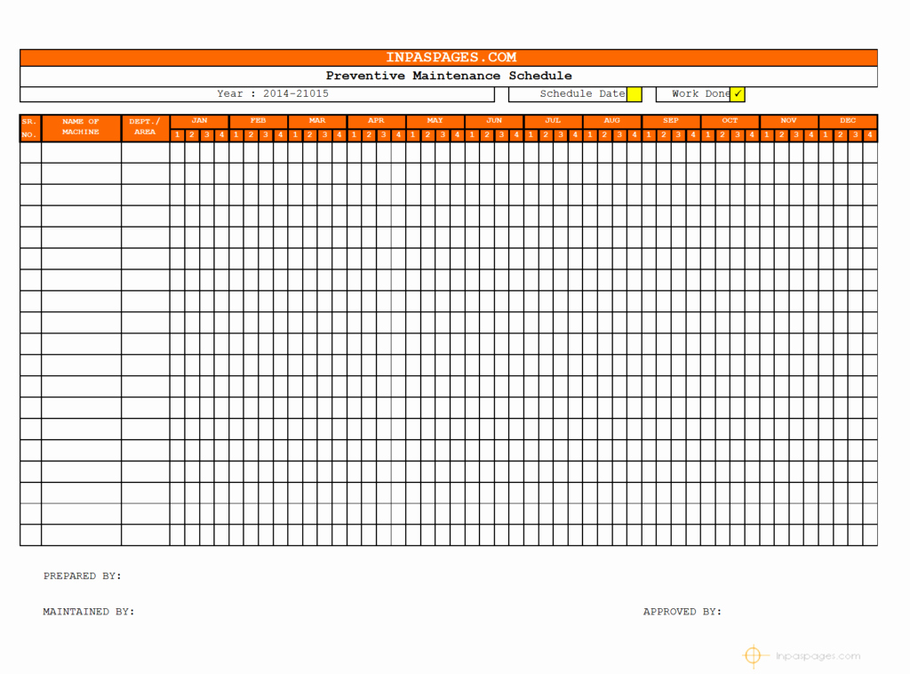 Preventive Maintenance Schedule format Pdf Unique Car Maintenance Checklist Pdf