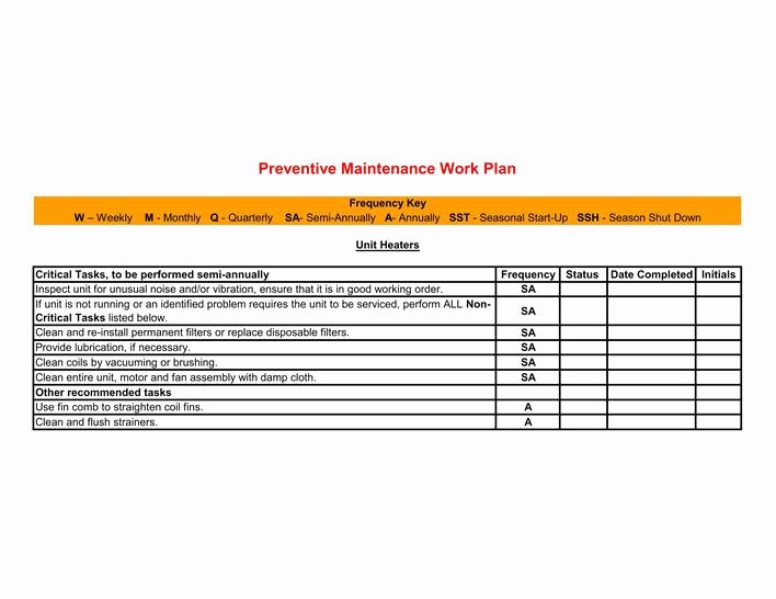 Preventive Maintenance Schedule Pdf Luxury Download Facility Preventive Maintenance Schedule Template