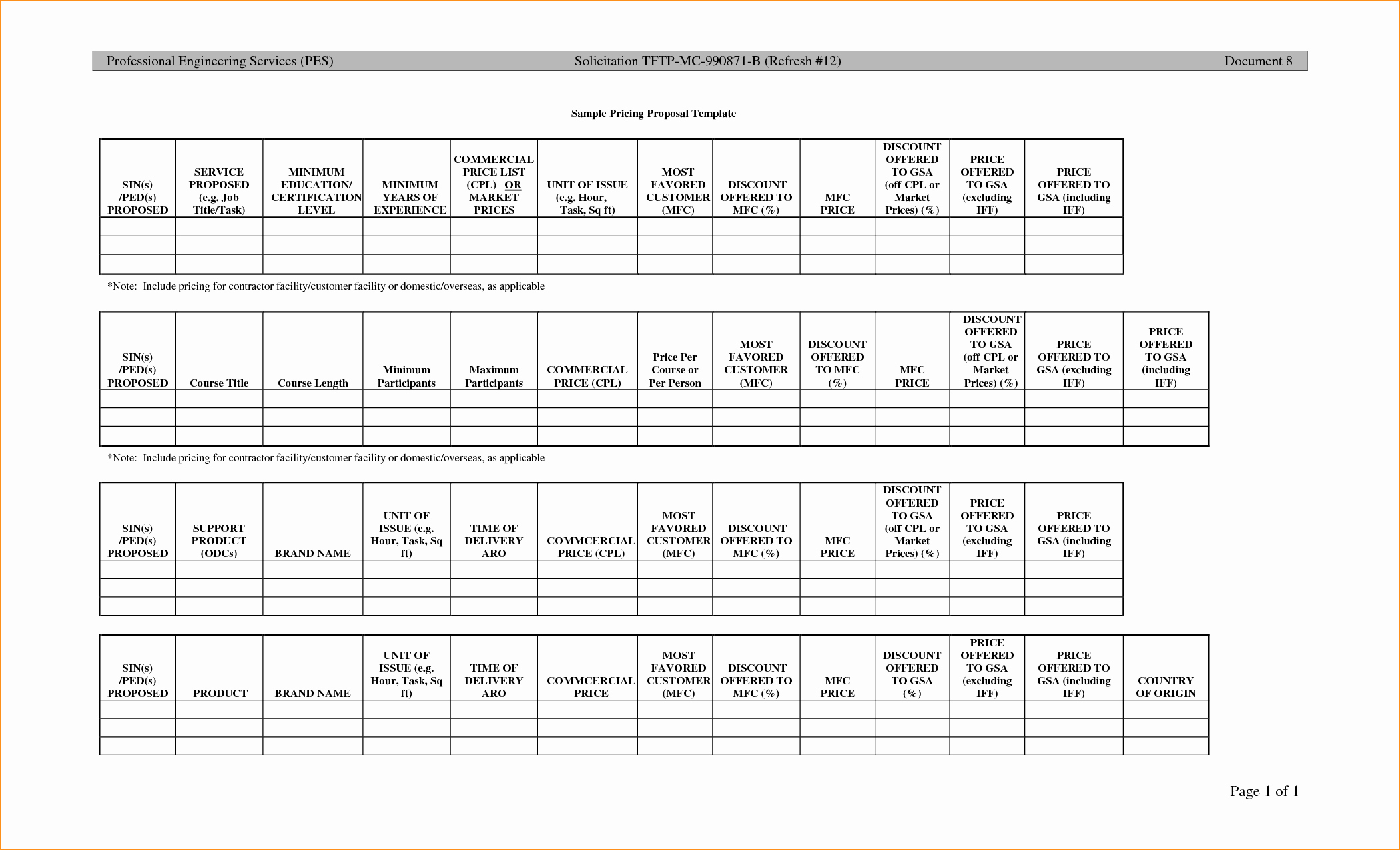 Price Proposal Template Best Of Pricing