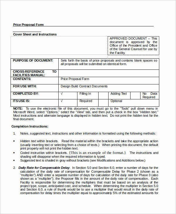 Price Proposal Template Unique 15 Price Proposal Templates