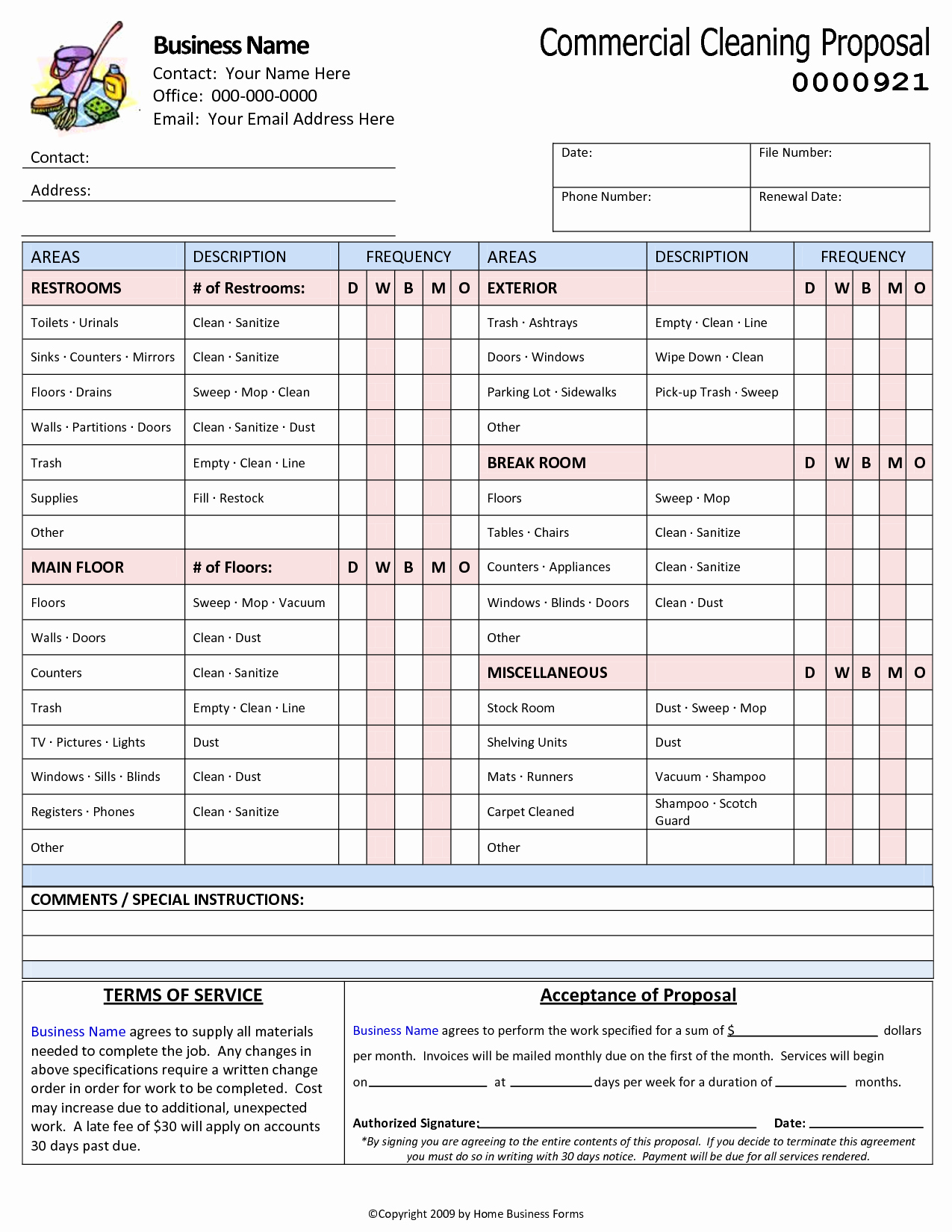 Price Proposal Template Unique Cleaning Bid Sheet – Emmamcintyrephotography