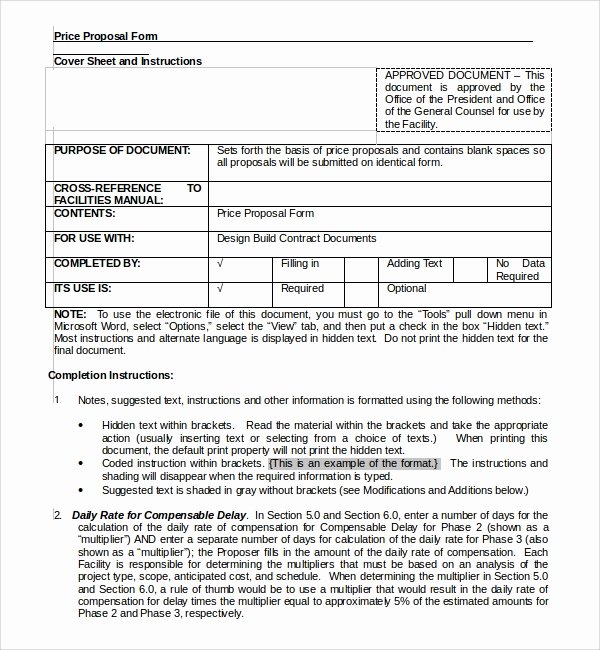 Price Proposal Template Unique Sample Price Proposal Template 10 Free Documents In Pdf