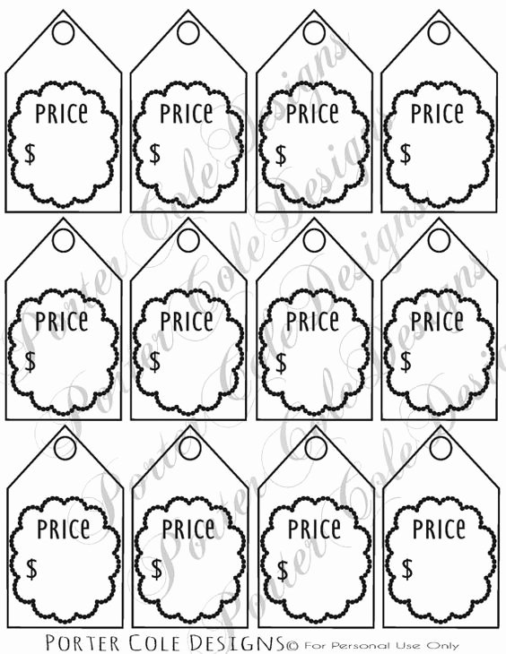 Price Tag Template Printable Elegant Price Tags Printable Digital File by Portercoledesigns On