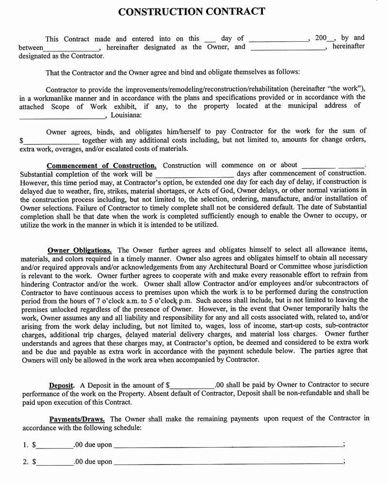 Pricing Agreement Letter Fresh Construction Pany Contract Template