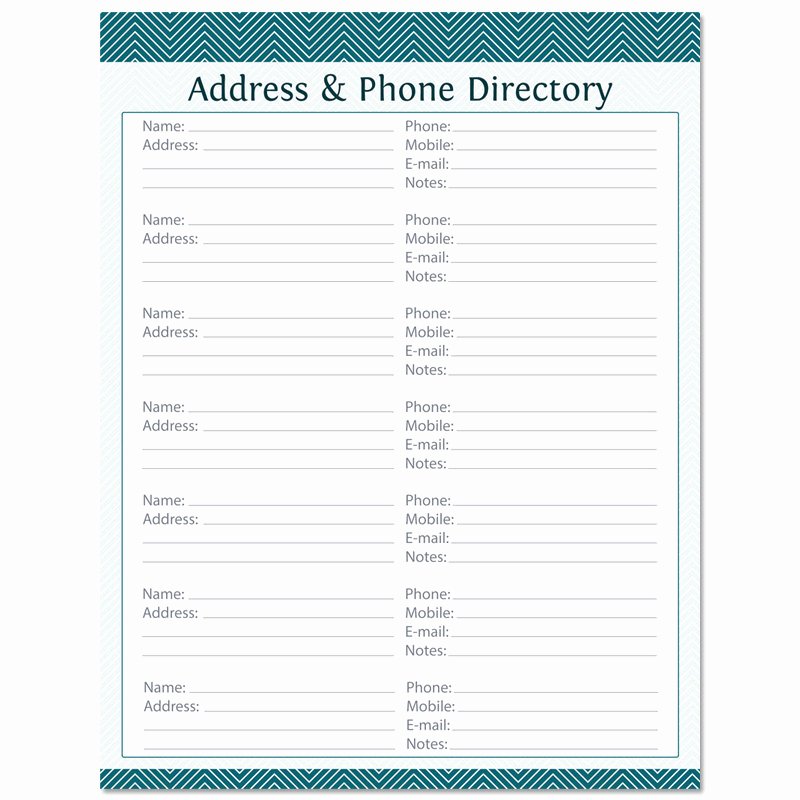 Printable Address Book Template Beautiful Address &amp; Phone Directory Fillable Printable Pdf Instant