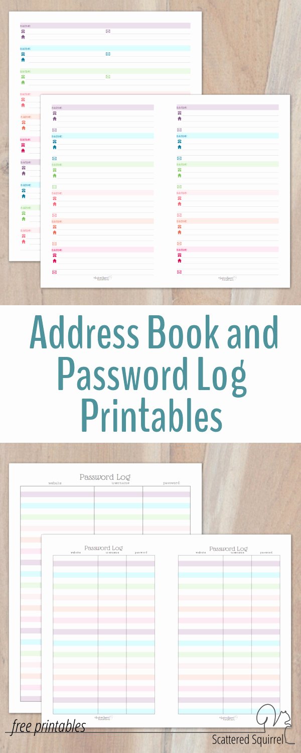 Printable Address Book Template Best Of Colourful Address Book and Password Log Printables