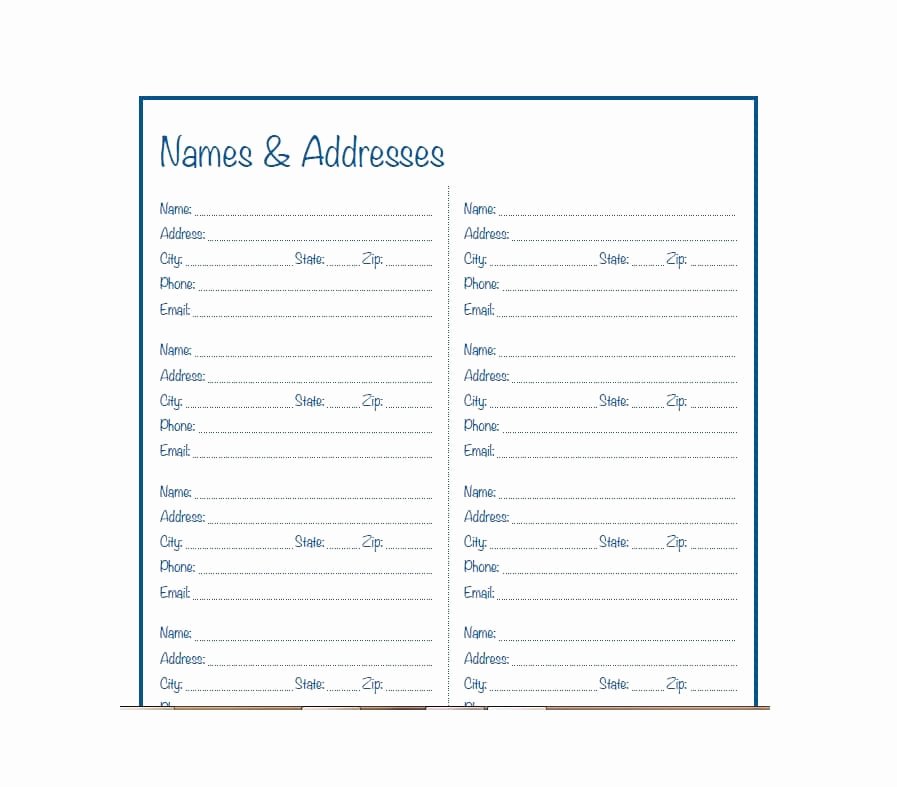 Printable Address Book Template Inspirational 40 Printable &amp; Editable Address Book Templates [ Free]