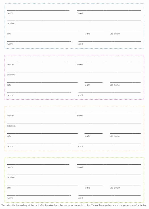 Printable Address Book Template Lovely 30 Best Images About Printable forms On Pinterest
