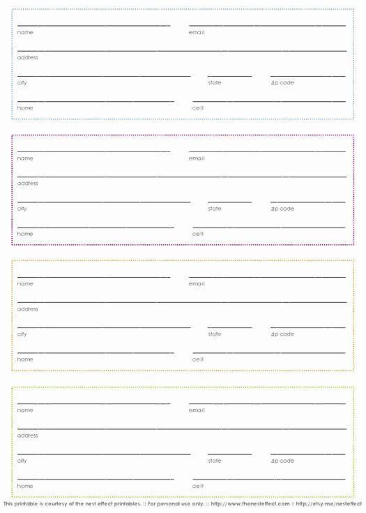 Printable Address Book Template Lovely 30 Best Images About Printable forms On Pinterest