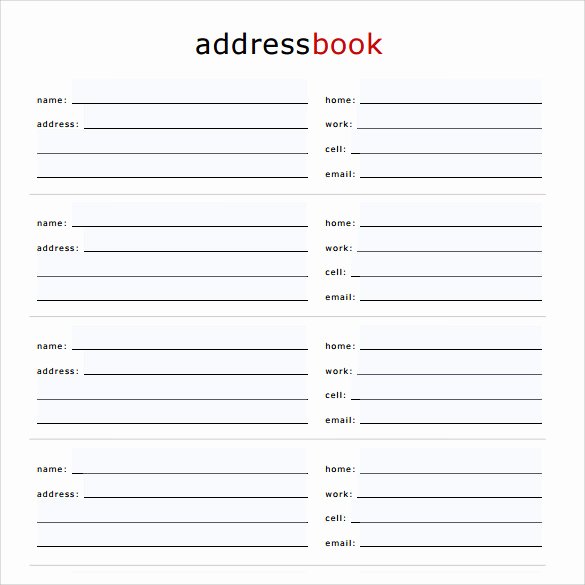 Printable Address Book Template Lovely Sample Address Book 9 Documents In Pdf Word Psd