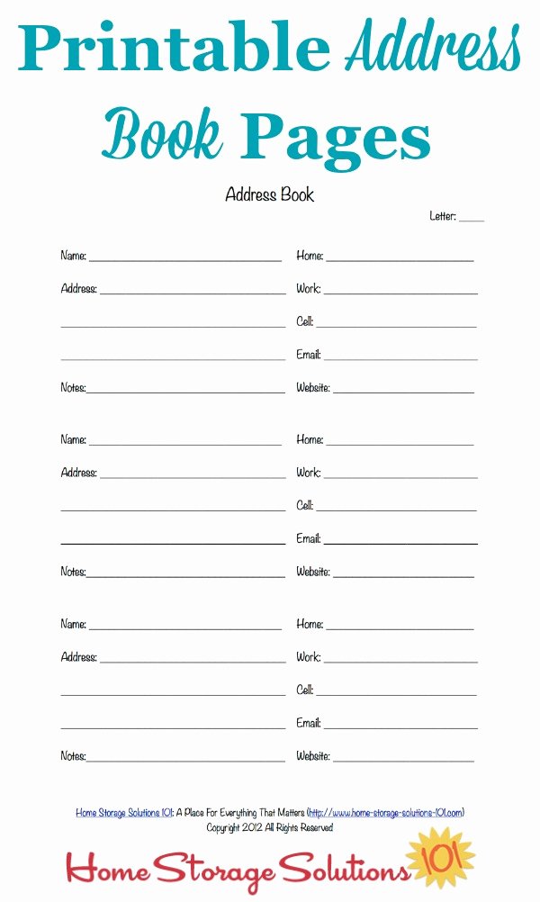 Printable Address Book Template Luxury Free Printable Address Book Pages Get Your Contact