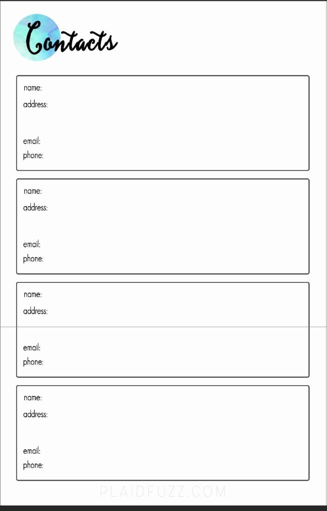 Printable Address Book Template New Diy Address Book the House Of Plaidfuzz