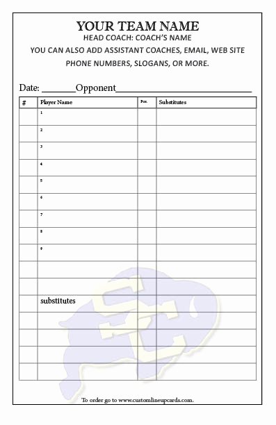 Printable Baseball Card Template Best Of 28 Of Dugout Lineup Card Template