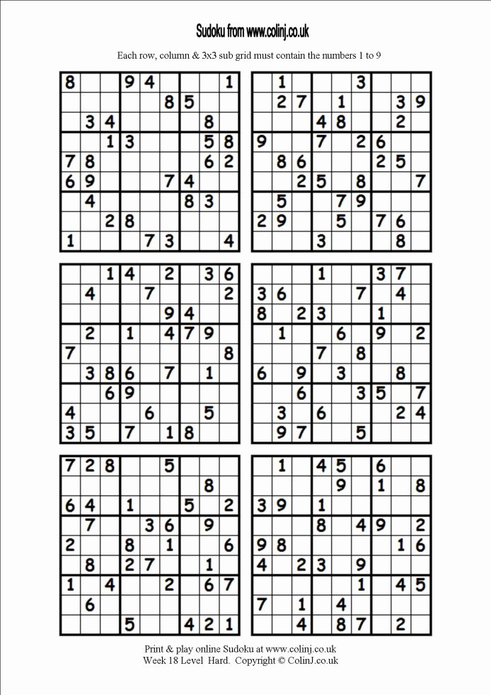 Printable Blank Sudoku 4 Per Page Best Of 6 Printable Sudoku Printable 360 Degree