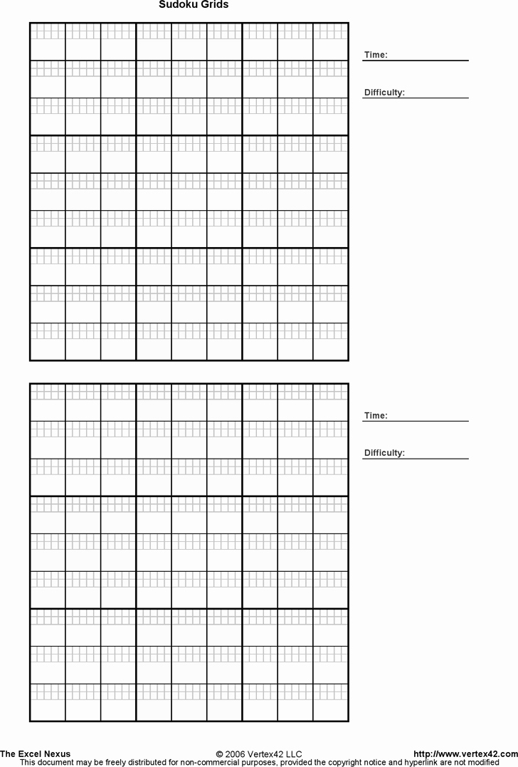 Printable Blank Sudoku 4 Per Page Elegant Printable Sudoku Grids Template Free Download