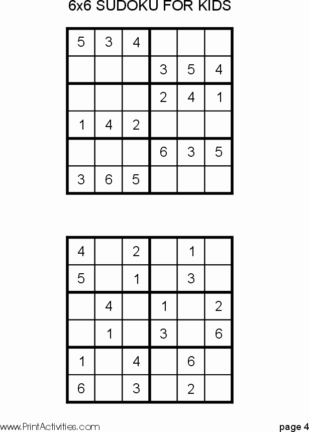 Printable Blank Sudoku 4 Per Page Fresh 6 Per Page Sudoku Best Games Resource