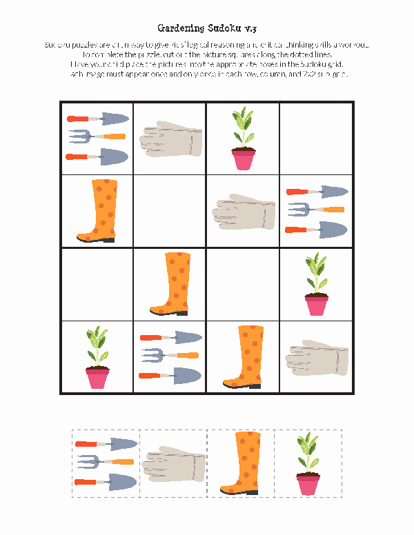 Printable Blank Sudoku 4 Per Page Fresh Gardening Sudoku Free Printables Gift Of Curiosity