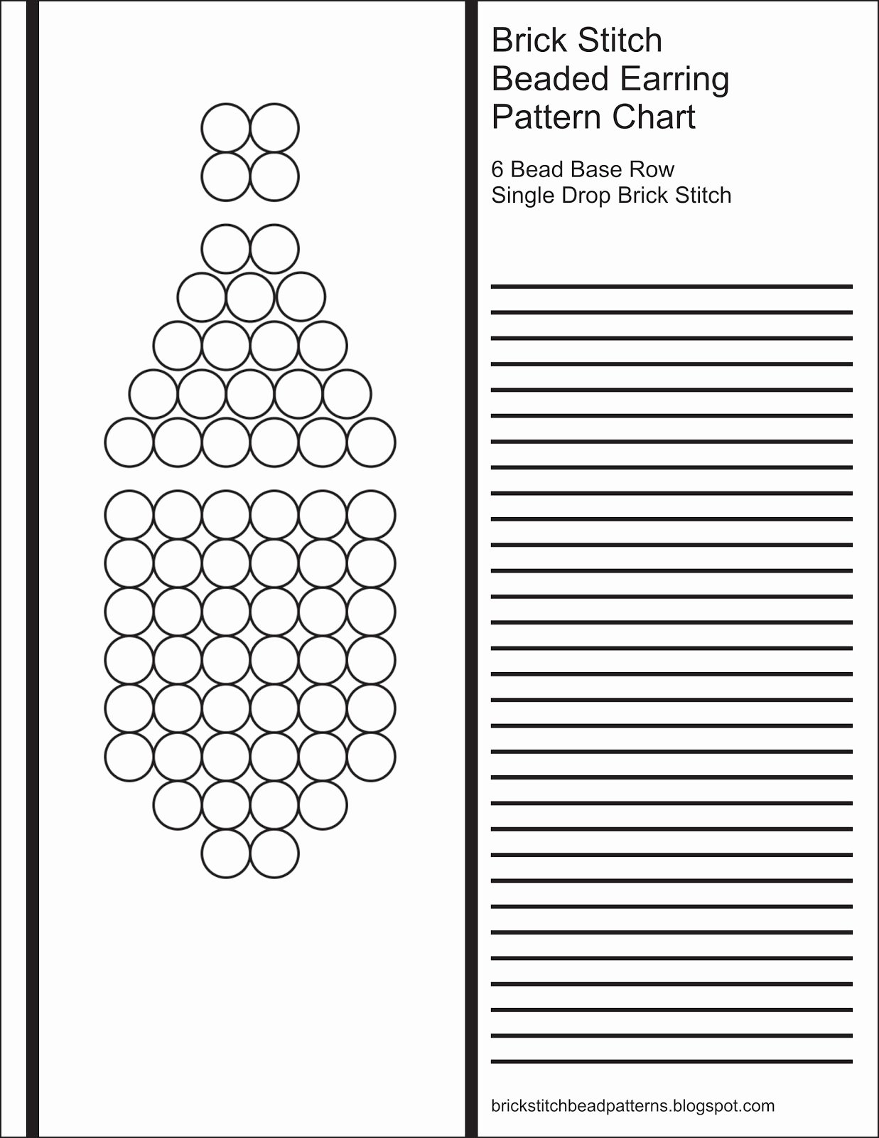 Printable Brick Pattern Unique Brick Stitch Bead Patterns Journal 6 Bead Base Row Blank