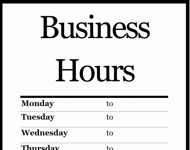 Printable Business Hours Sign Awesome Best 25 Business Hours Sign Ideas On Pinterest