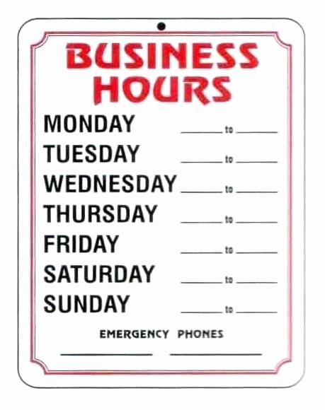 Printable Business Hours Sign Awesome Printable Fice Hours Sign