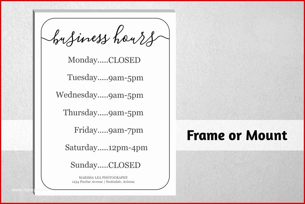 Printable Business Hours Sign Lovely 39 Unexceeded Fice Hours Template