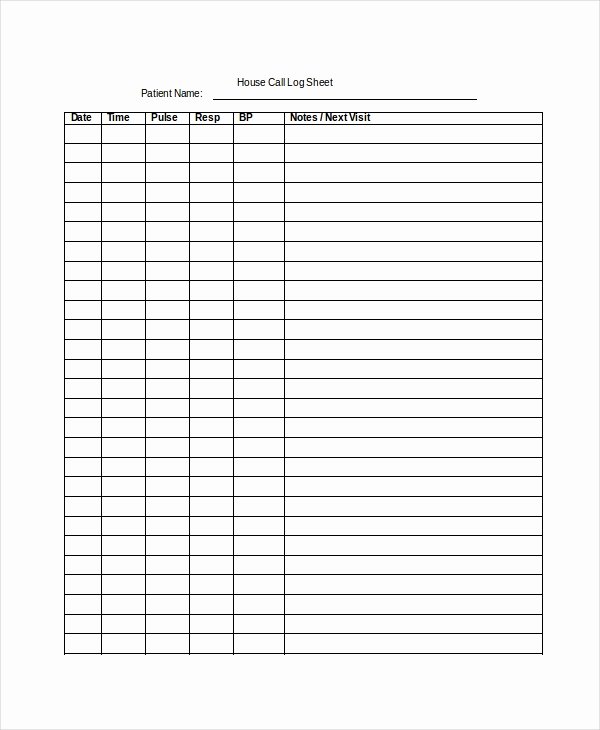 Printable Call Log Template Beautiful Call Log Sheet Template 11 Free Word Pdf Excel