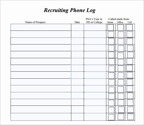 Printable Call Log Template Best Of Phone Log Template 7 Free Pdf Doc Download