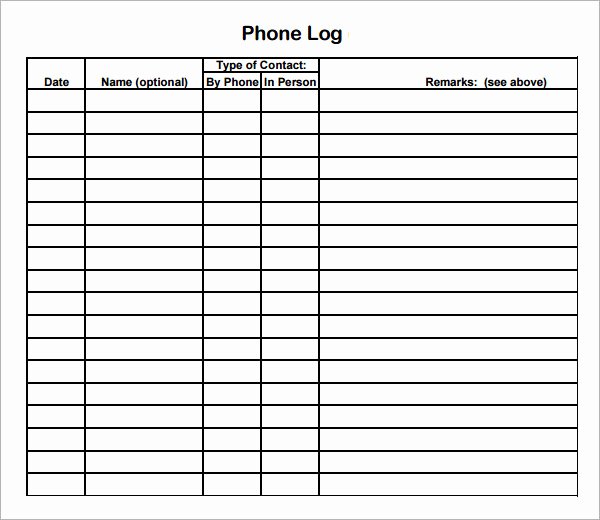Printable Call Log Template Best Of Phone Log Template 7 Free Pdf Doc Download