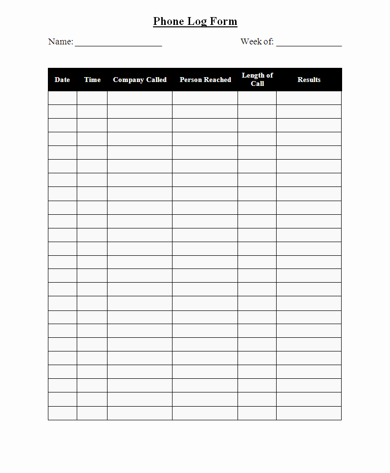 Printable Call Log Template Elegant 10 Best Of Birthday Party Bud Worksheet Bud