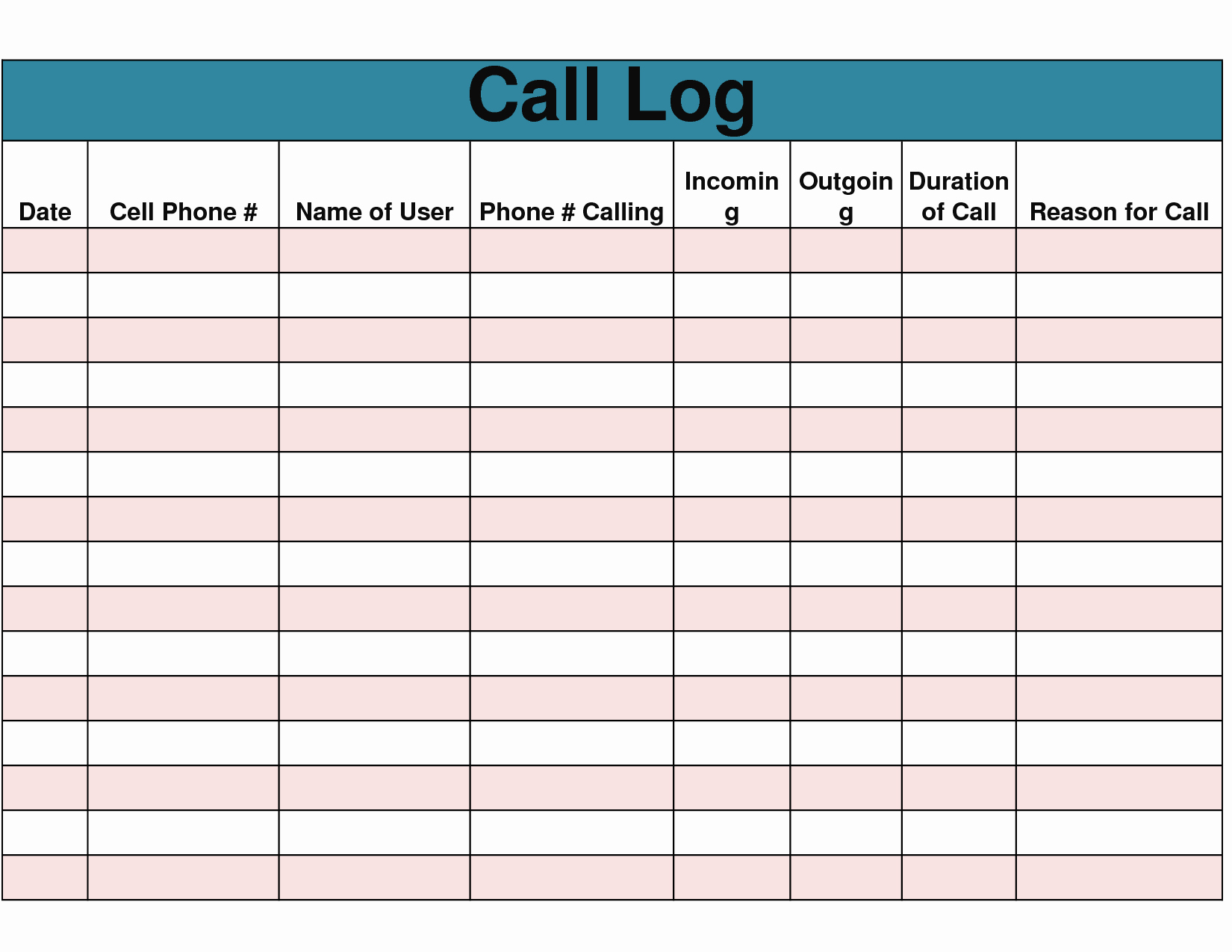 Printable Call Log Template Elegant 9 Best Of Free Printable Phone Log form Free