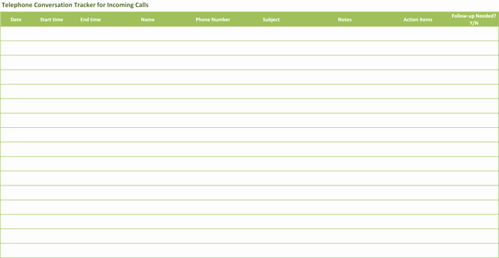 Printable Call Log Template Luxury 5 Call Log Templates to Keep Track Your Calls