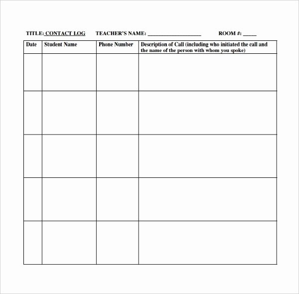 Printable Call Log Template New Phone Log Template 8 Free Word Pdf Documents Download