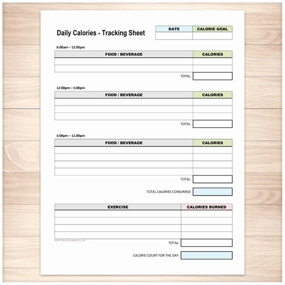 Printable Calorie Tracker Awesome Printable Calories Tracking Sheet Daily Calorie Counting and