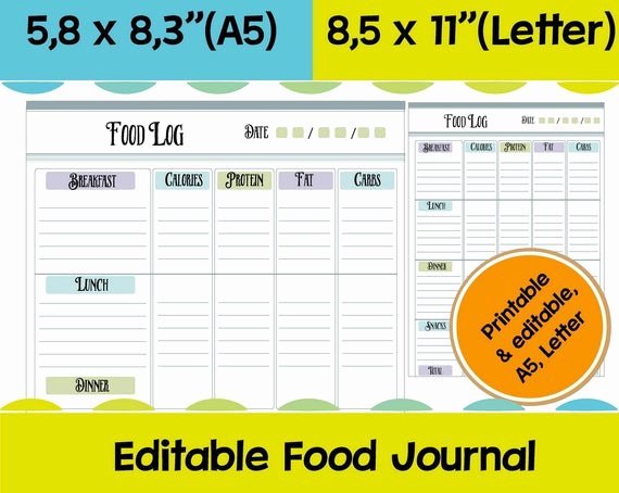 Printable Calorie Tracker Elegant Food Log Printable Calorie Tracker Food Journal