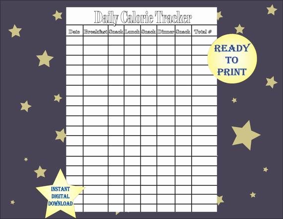 Printable Calorie Tracker Inspirational Daily Calorie Tracker Single Printable Sheet Black and White 8