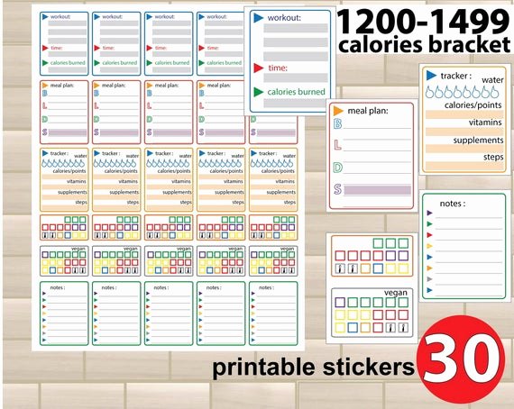 Printable Calorie Tracker Luxury Printable Calorie Tracker Stickers Weight Watchers Planner