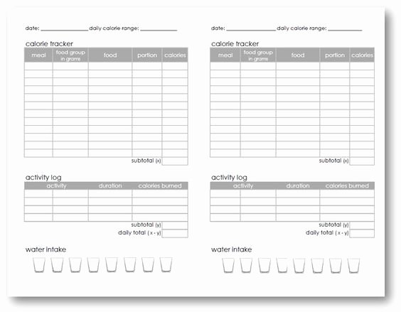 Printable Calorie Tracker New Free Printable Friday Calorie Tracker